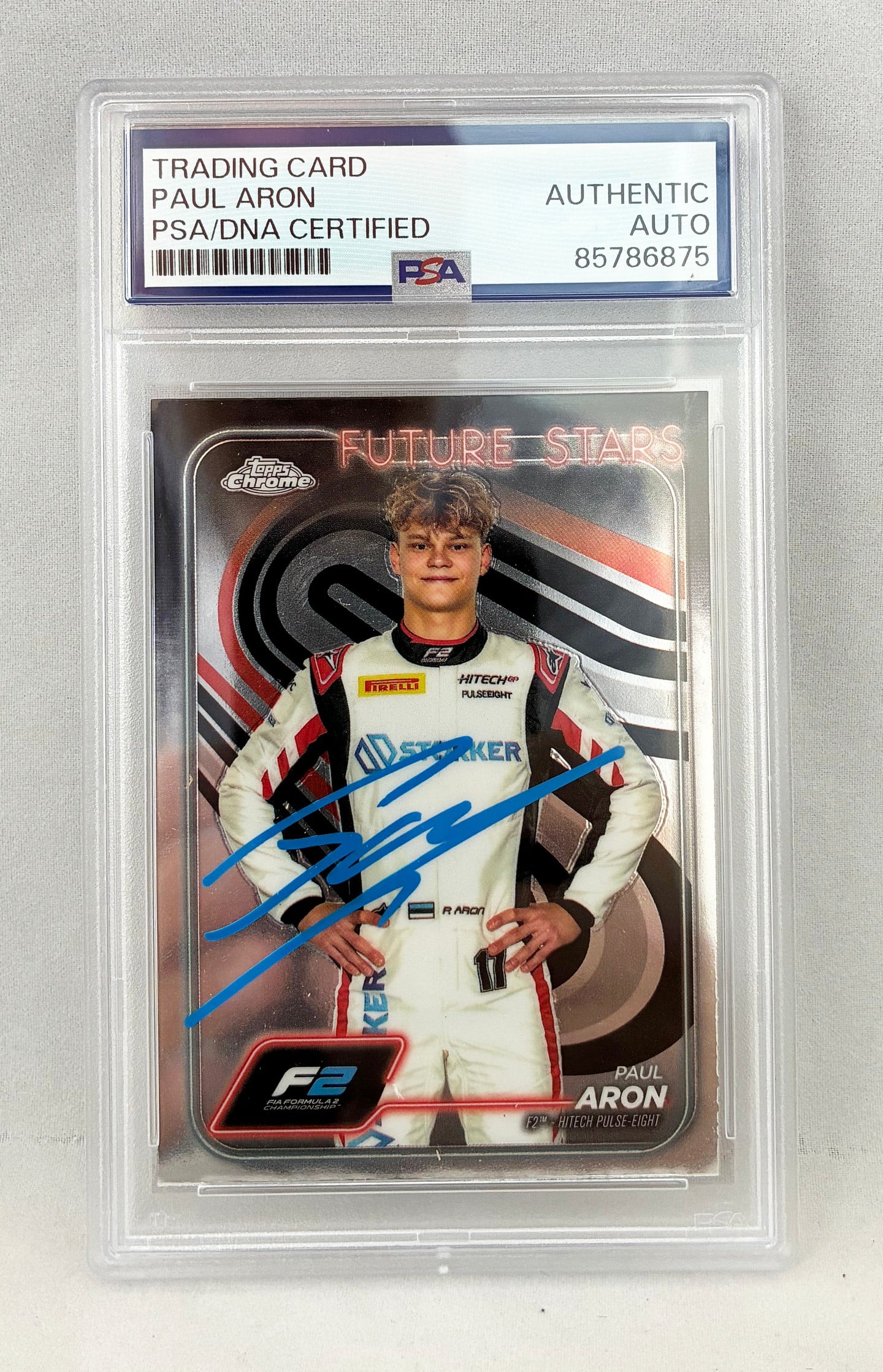 Paul Aron Signed Rookie Card 2024 Topps Chrome Sapphire #31 F2 PSA/DNA