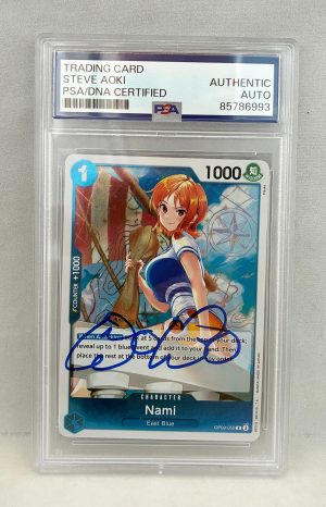 Steve Aoki Signed Card One Piece Nami PSA/DNA