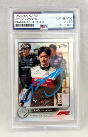 Zhou Guanyu Signed Rookie Card 2022 Topps Chrome #68 F1 PSA/DNA