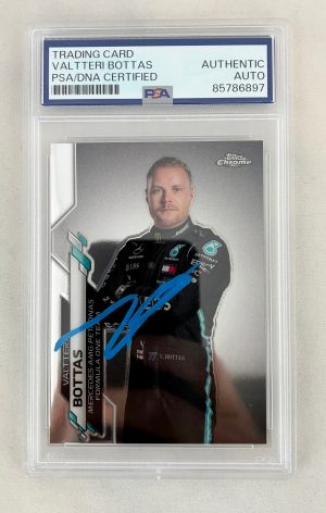 Valtteri Bottas Signed Rookie Card 2020 Topps Chrome F1 #2 PSA/DNA 1