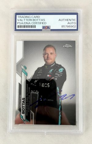 Valtteri Bottas Signed Rookie Card 2020 Topps Chrome F1 #2 PSA/DNA 2
