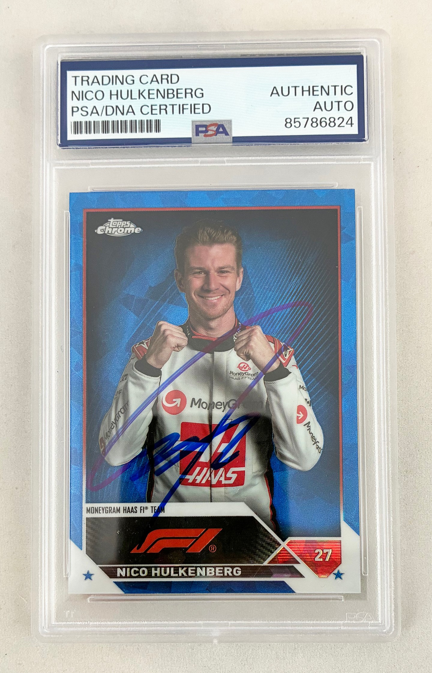 Nico Hulkenberg Signed Rookie Card 2020 Topps Chrome Sapphire F1 #46 PSA/DNA