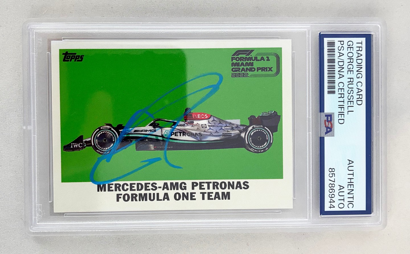 George Russell Signed Card 2022 Topps Miami GP F1 PSA/DNA