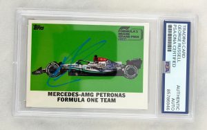 George Russell Signed Card 2022 Topps Miami GP F1 PSA/DNA 3