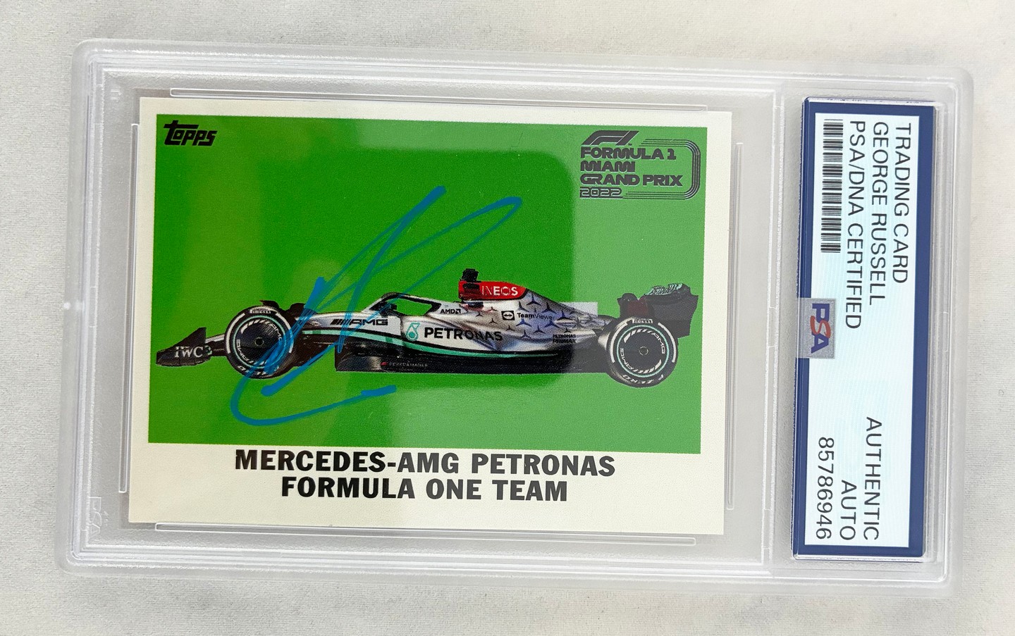 George Russell Signed Card 2022 Topps Miami GP F1 PSA/DNA 3