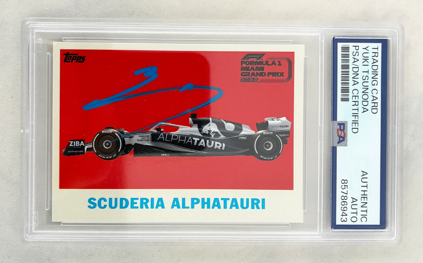 Yuki Tsunoda Signed Card 2022 Topps Miami GP F1 PSA/DNA 1