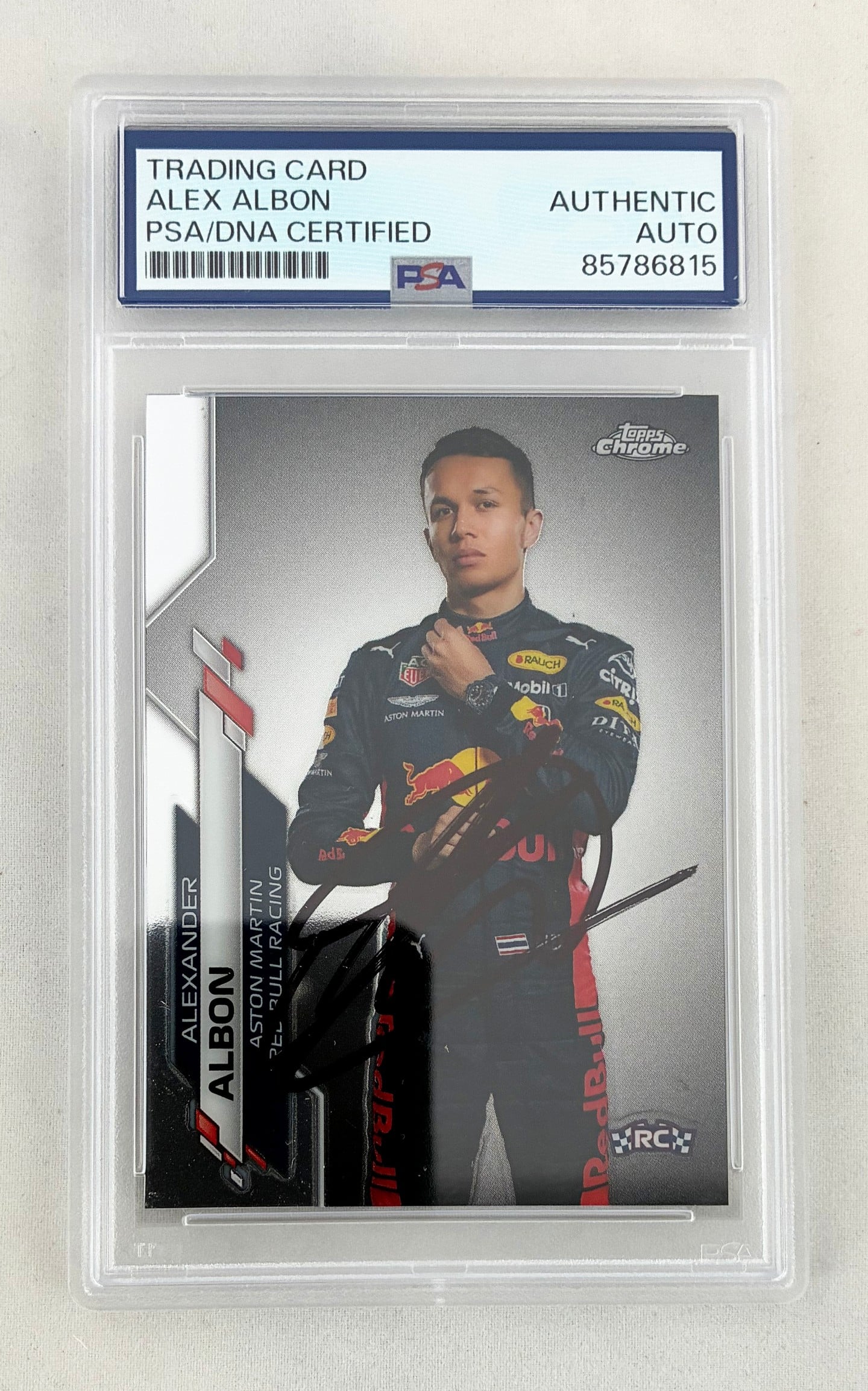 Alex Albon Signed Rookie Card 2020 Topps Chrome #5 F1 PSA/DNA