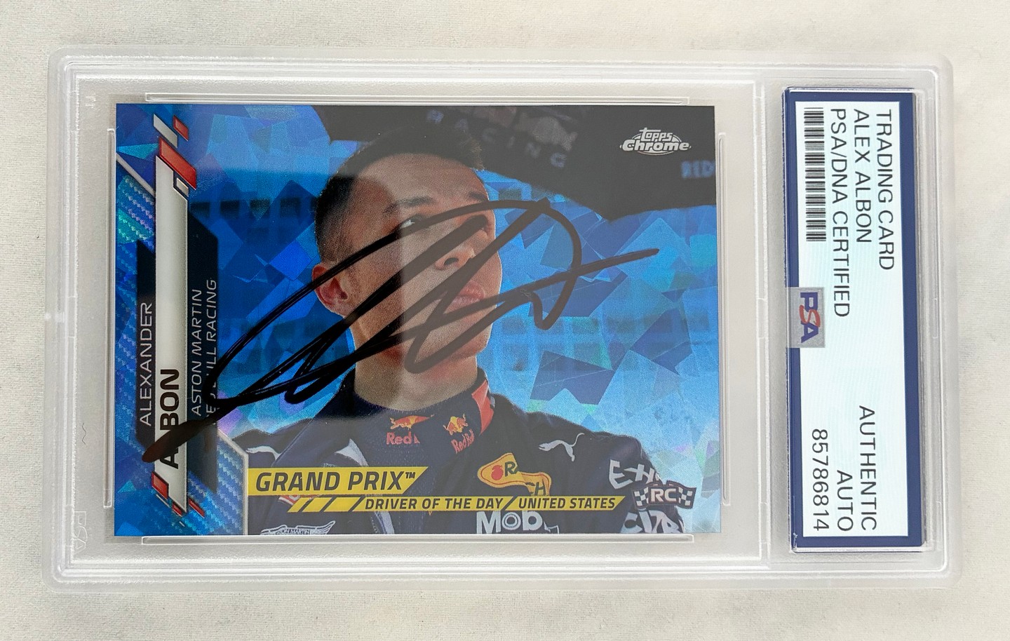 Alex Albon Signed Rookie Card 2020 Topps Chrome #172 F1 PSA/DNA
