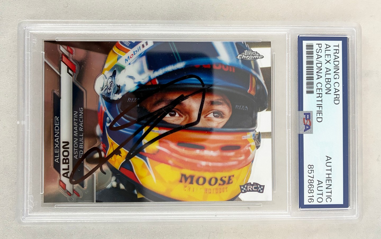 Alex Albon Signed Rookie Card 2020 Topps Chrome #178 F1 PSA/DNA 1