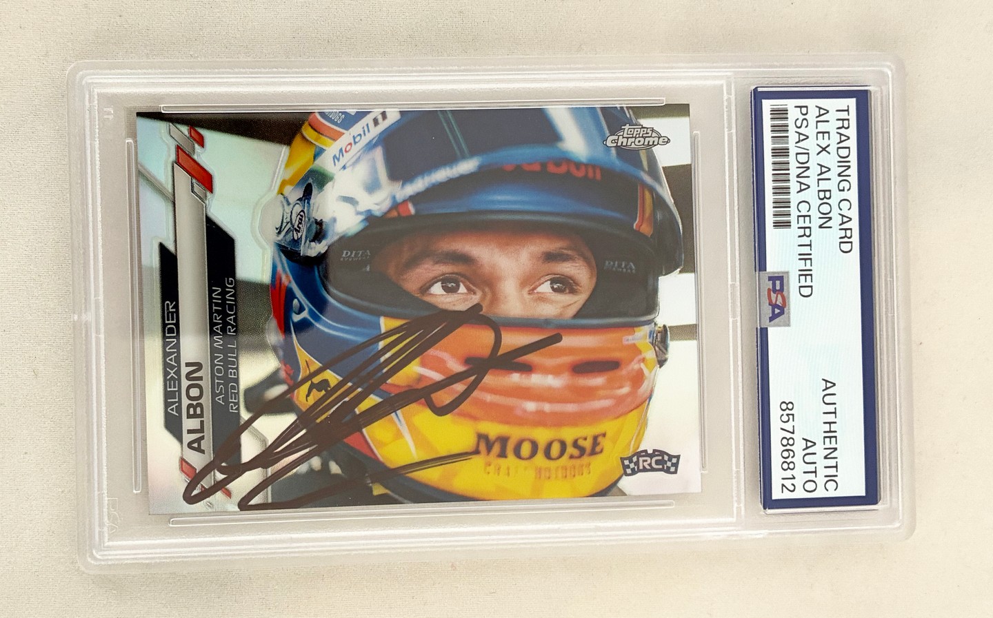 Alex Albon Signed Rookie Card 2020 Topps Chrome #178 F1 PSA/DNA 2