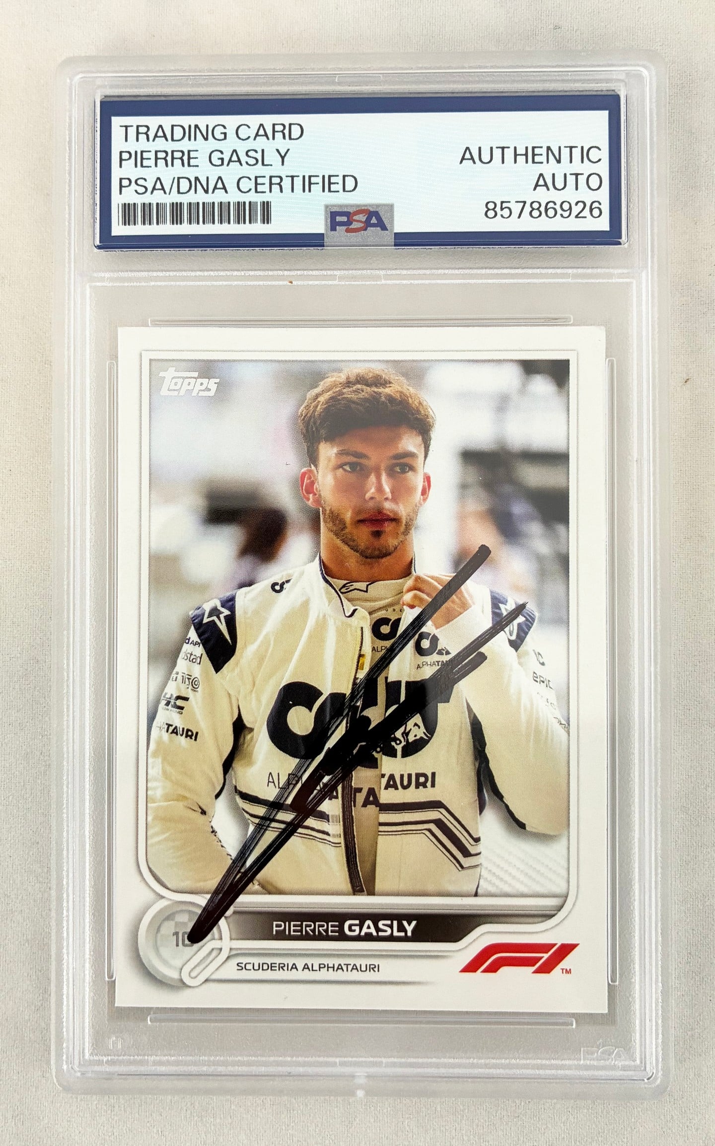 Pierre Gasly Signed Card 2022 Topps #45 F1 PSA/DNA