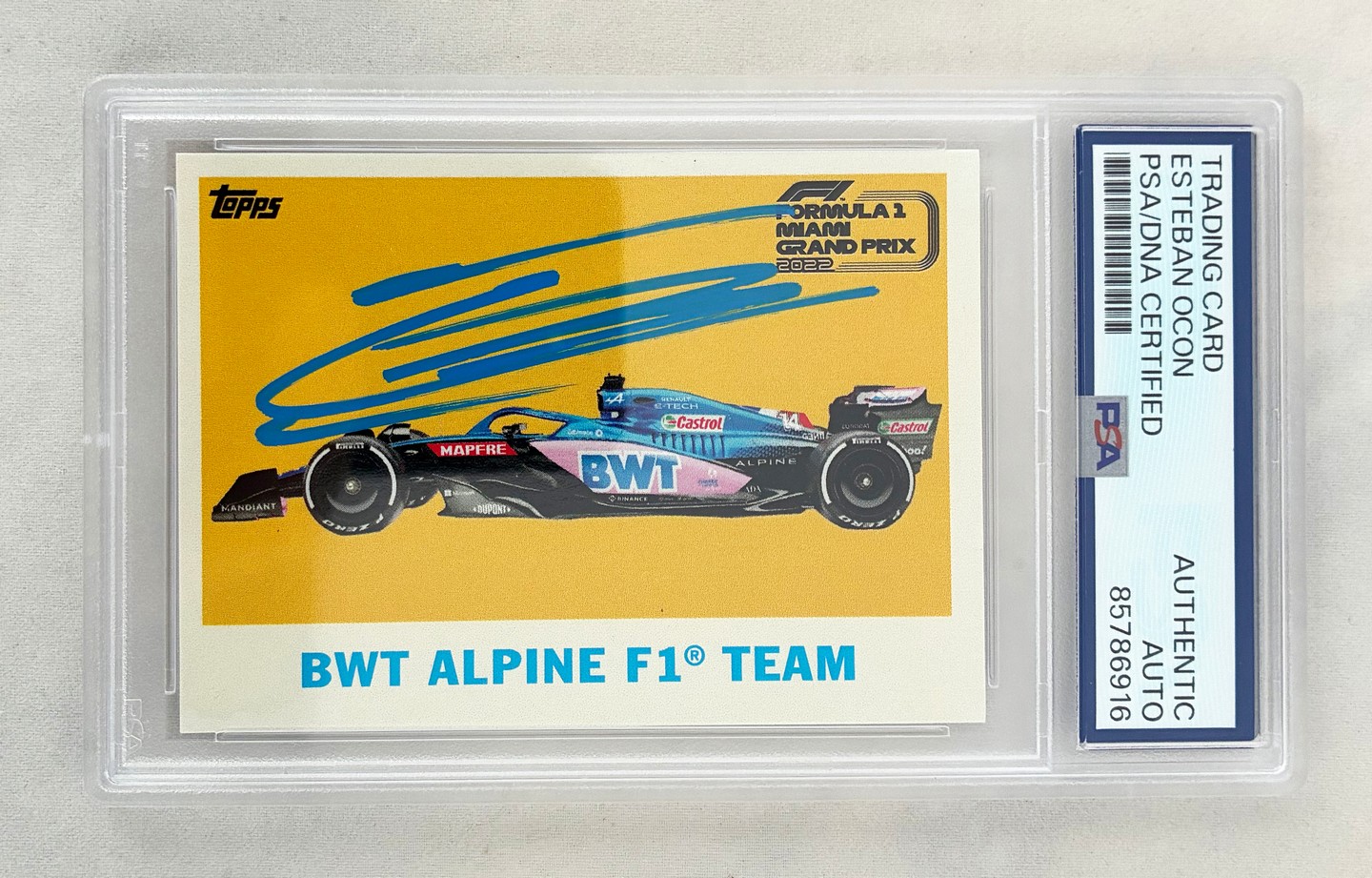 Esteban Ocon Signed Card 2022 Topps Miami GP F1 PSA/DNA 1
