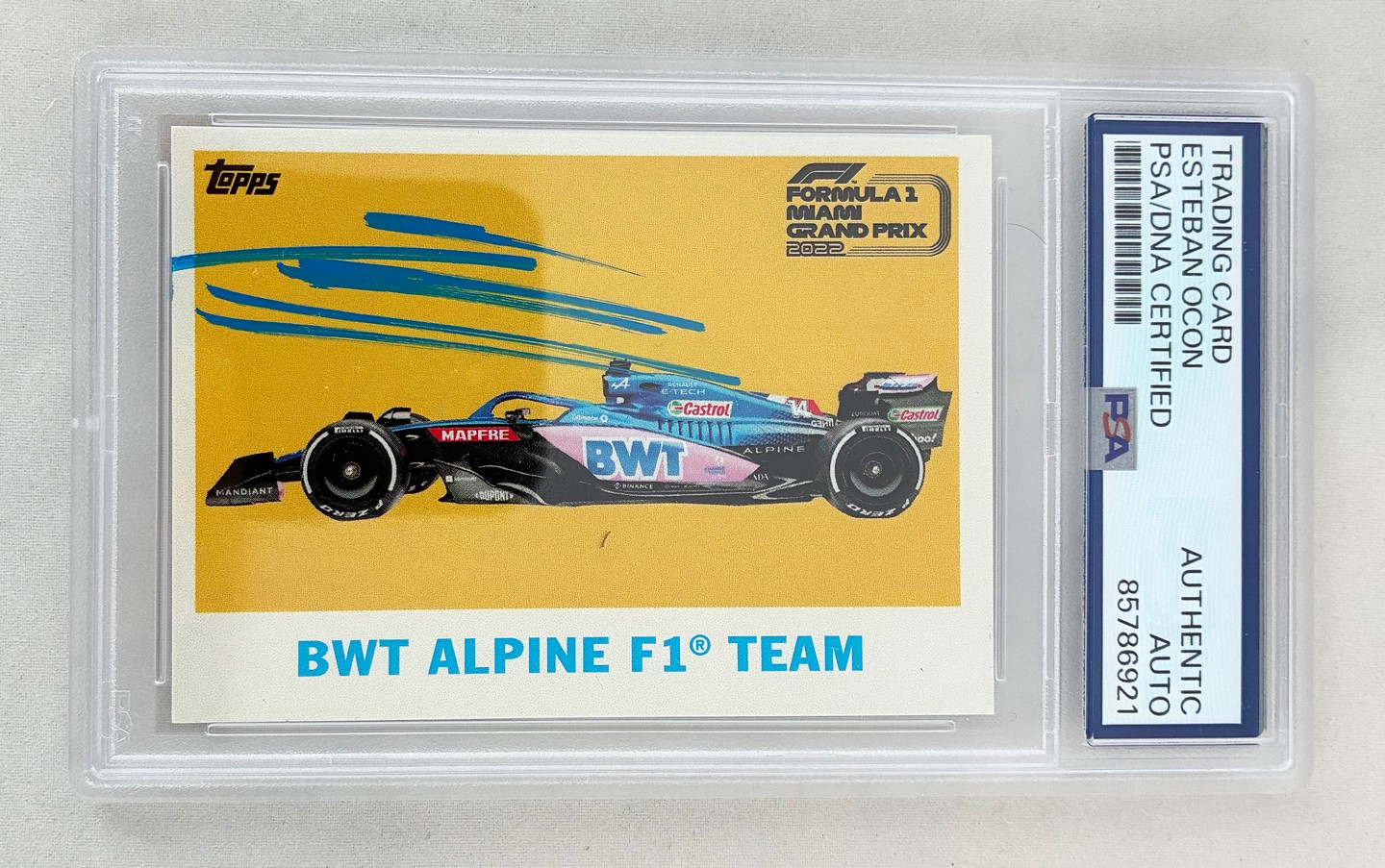 Esteban Ocon Signed Card 2022 Topps Miami GP F1 PSA/DNA 2