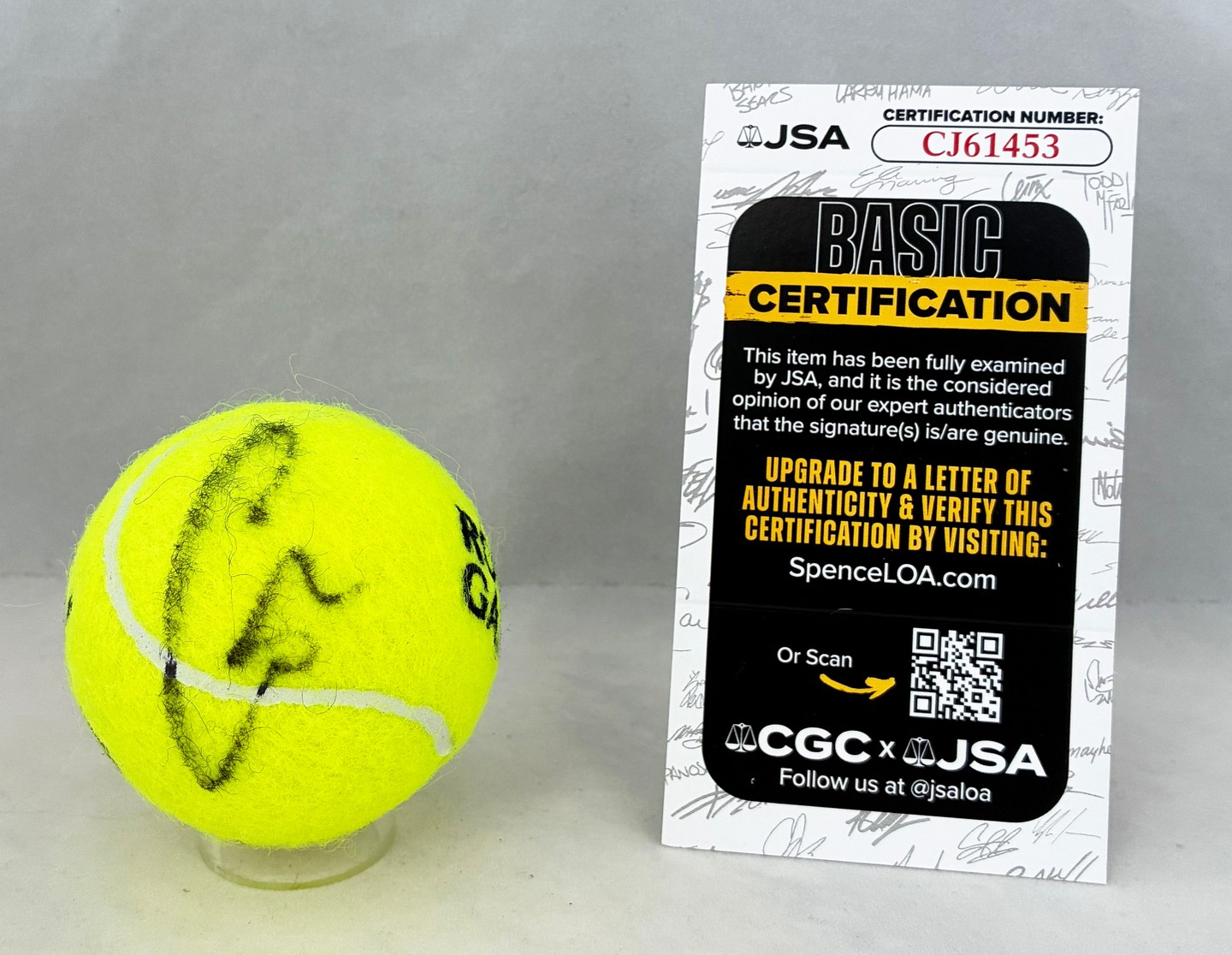 Carlos Alcaraz Signed Tennis Ball Roland Garros JSA