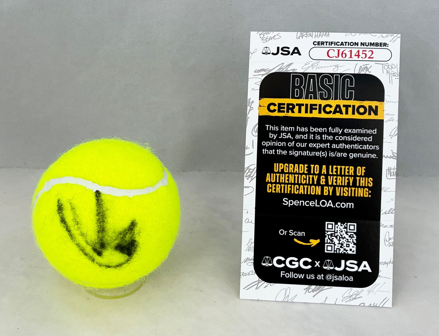 Darwin Blanch Signed Tennis Ball JSA