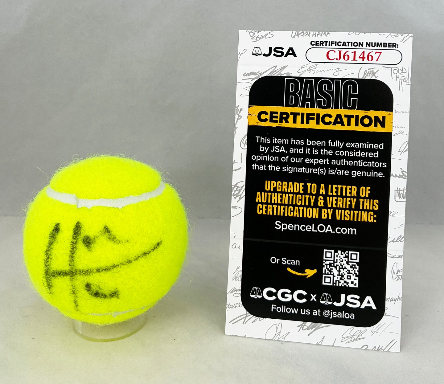 Hubert Hurkacz Signed Tennis Ball JSA