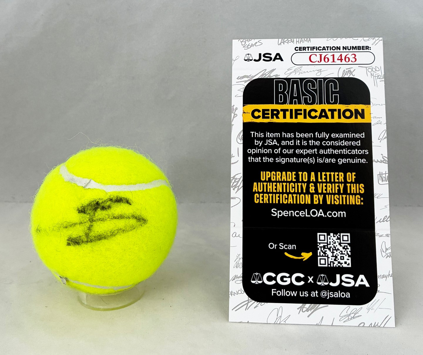Arthur Cazaux Signed Tennis Ball JSA