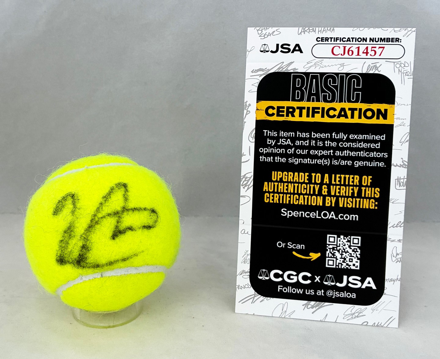 Jakub Mensik Signed Tennis Ball JSA
