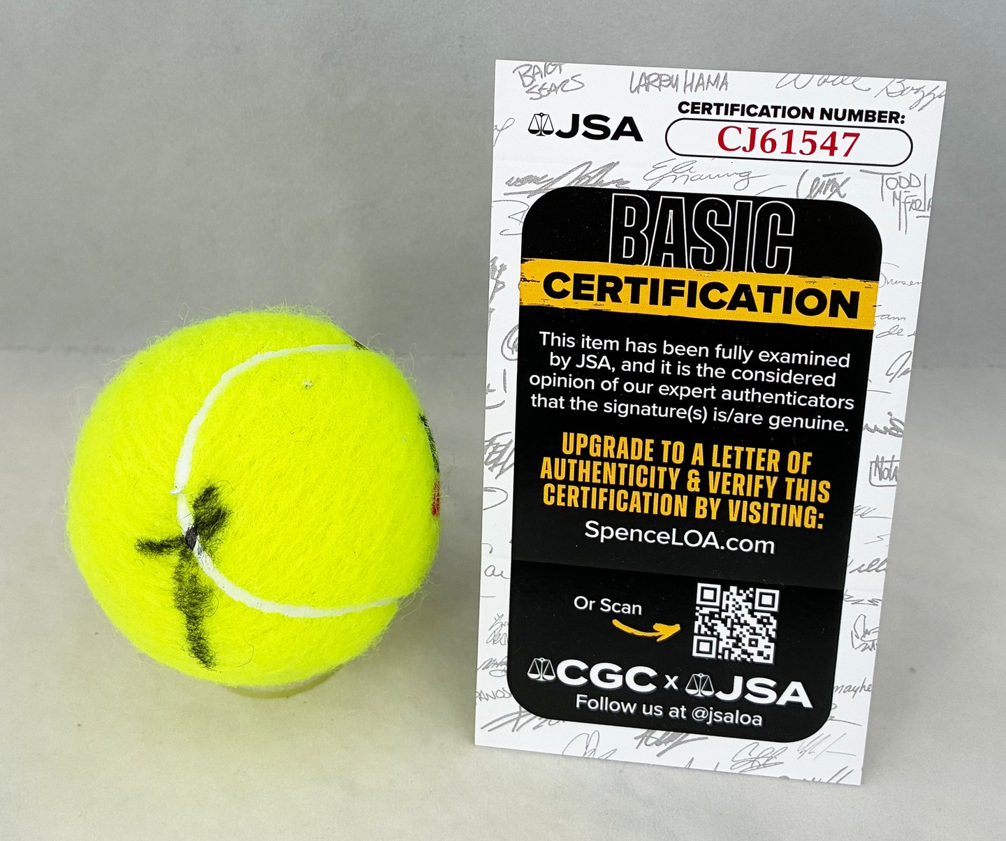 Jannik Sinner Signed Tennis Ball US Open JSA