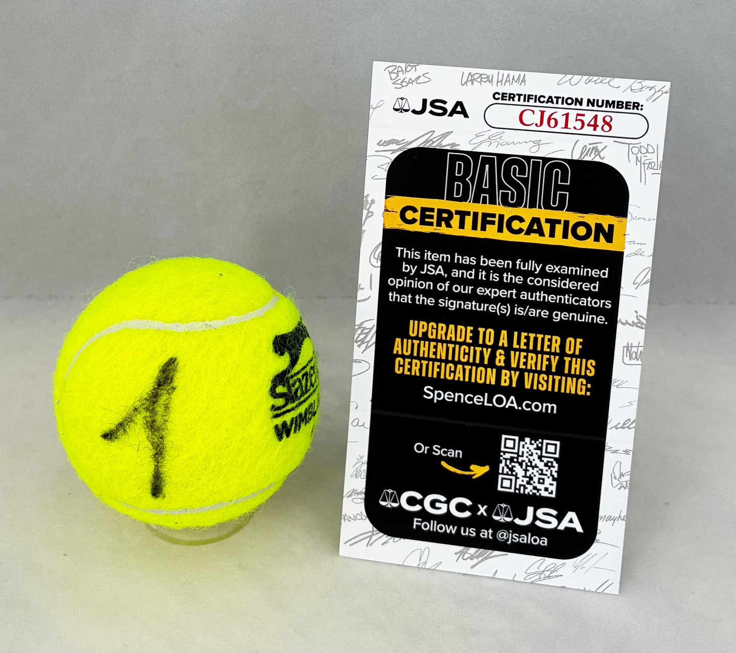 Jannik Sinner Signed Tennis Ball Wimbledon JSA