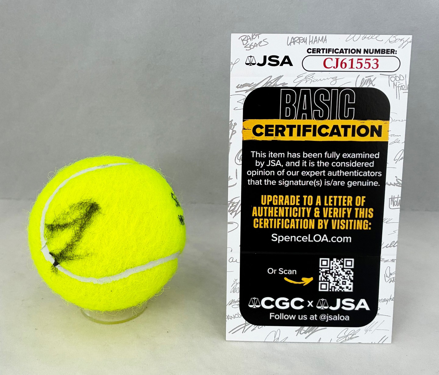 Jannik Sinner Signed Tennis Ball Wimbledon JSA 1