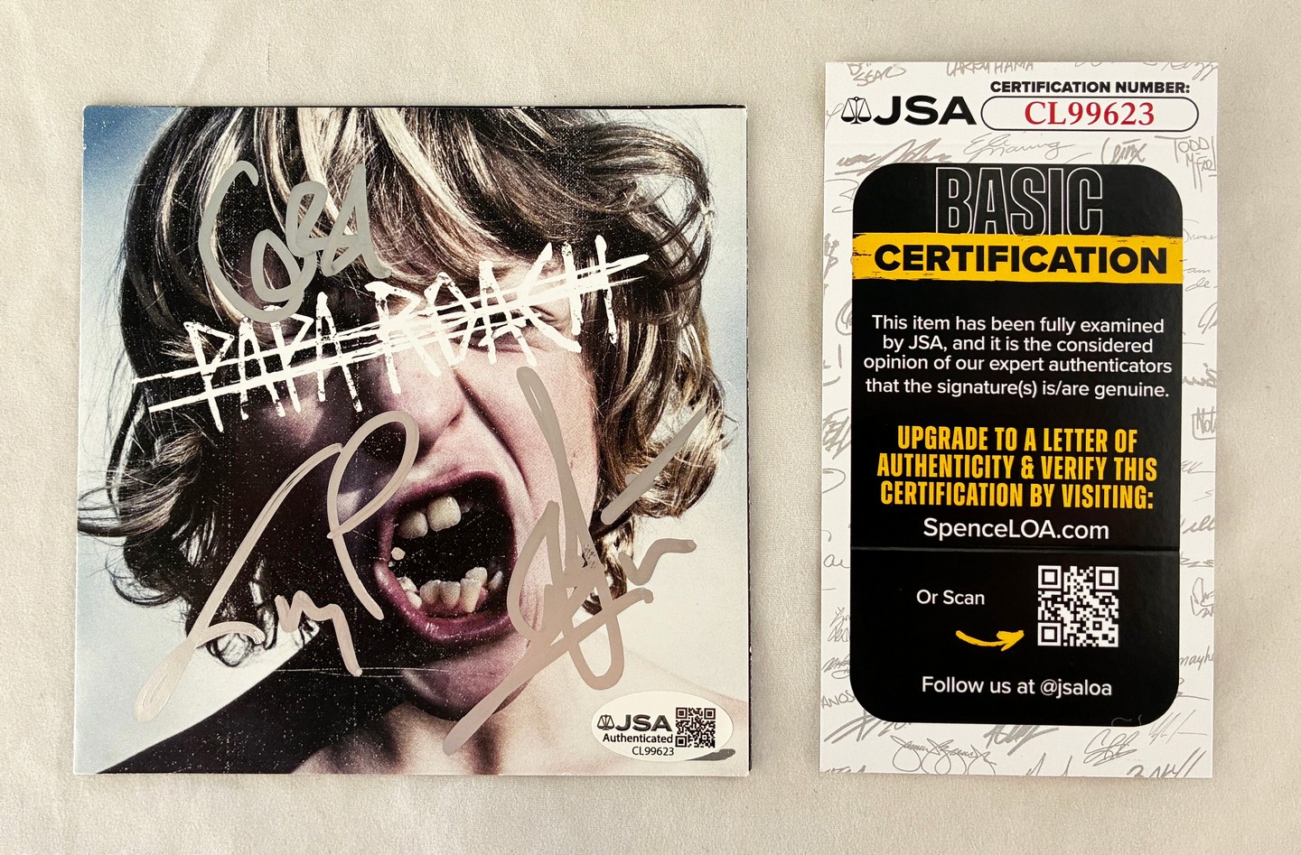 Papa Roach Jacoby Shaddix, Tobin Esperance, Tony Palermo Signed CD Cover Crooked Teeth JSA