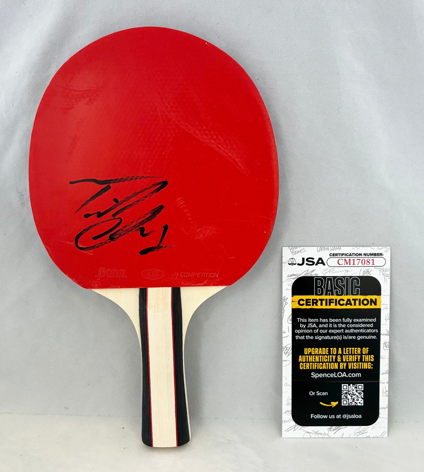 Timothee Chalamet Signed Ping Pong Paddle Marty Supreme JSA 1