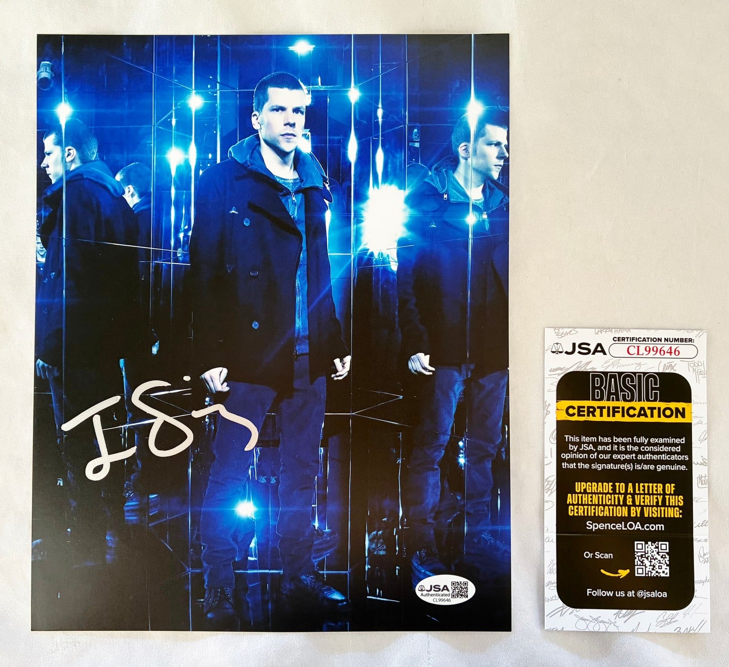 Jesse Eisenberg Signed 8x10 Photo JSA 1