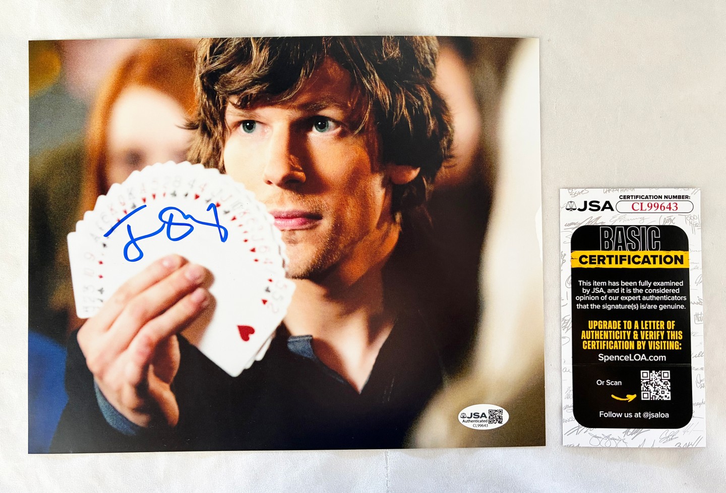 Jesse Eisenberg Signed 8x10 Photo JSA 4