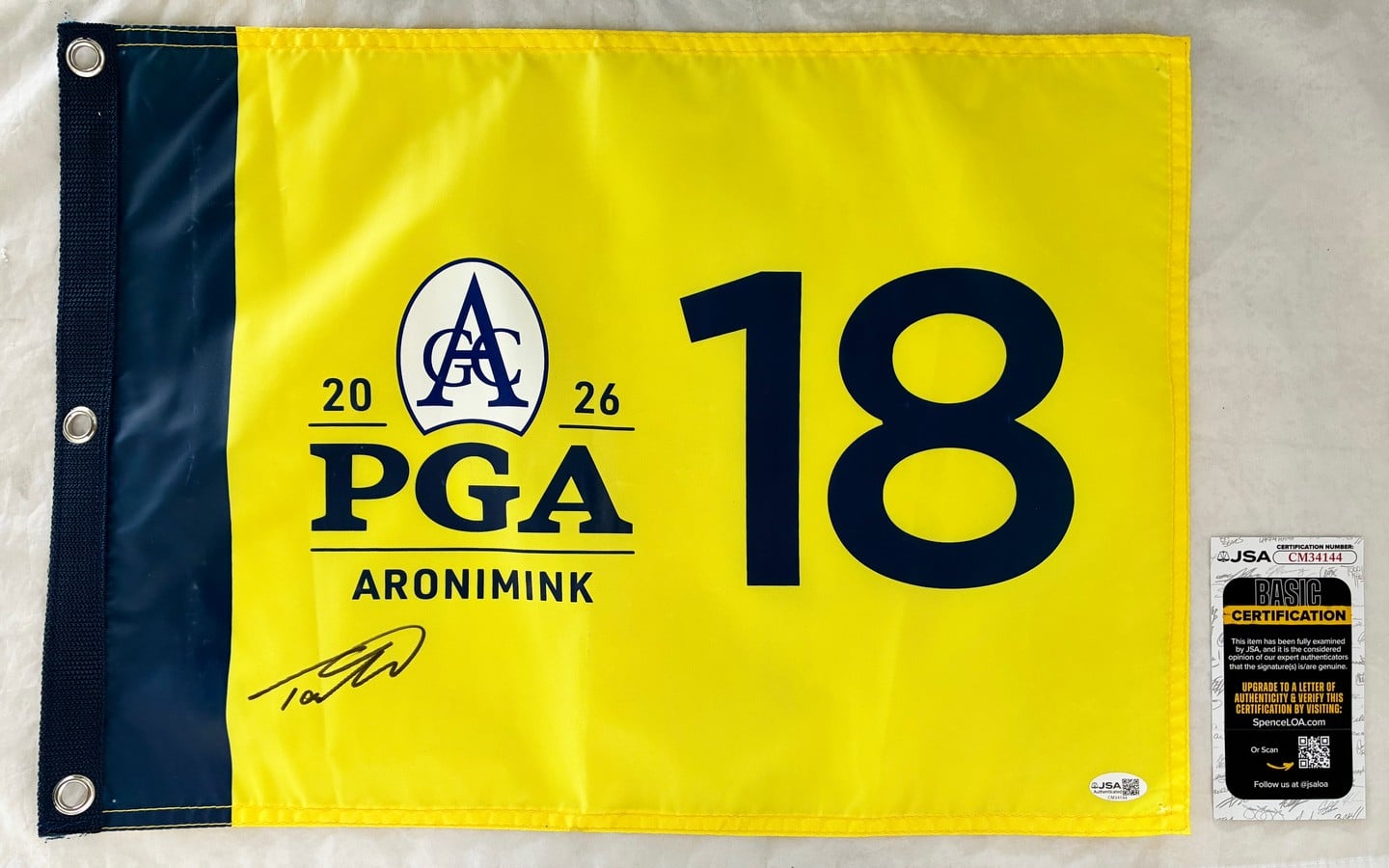 Tommy Fleetwood Signed 2026 PGA Championship Flag JSA