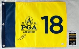 Tommy Fleetwood Signed 2026 PGA Championship Flag JSA 2