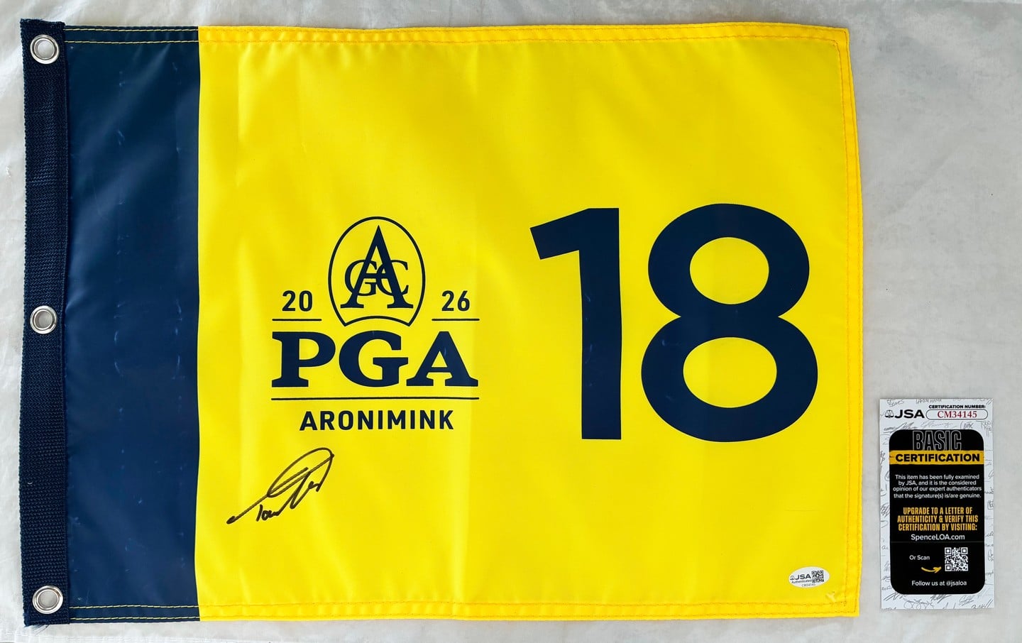 Tommy Fleetwood Signed 2026 PGA Championship Flag JSA 2