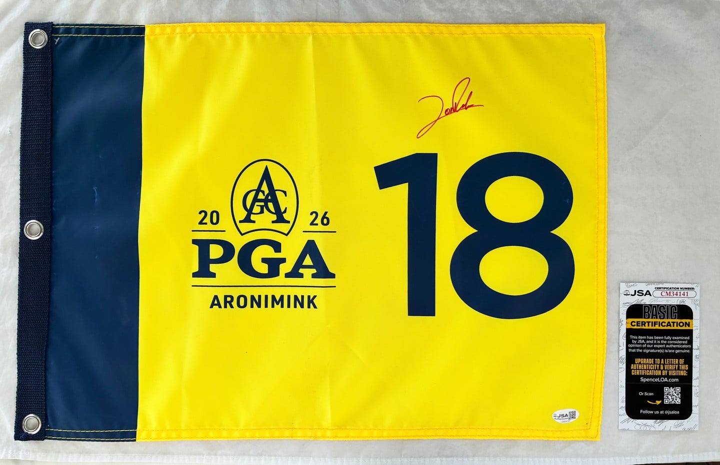 Jon Rahm Signed 2026 PGA Championship Flag JSA