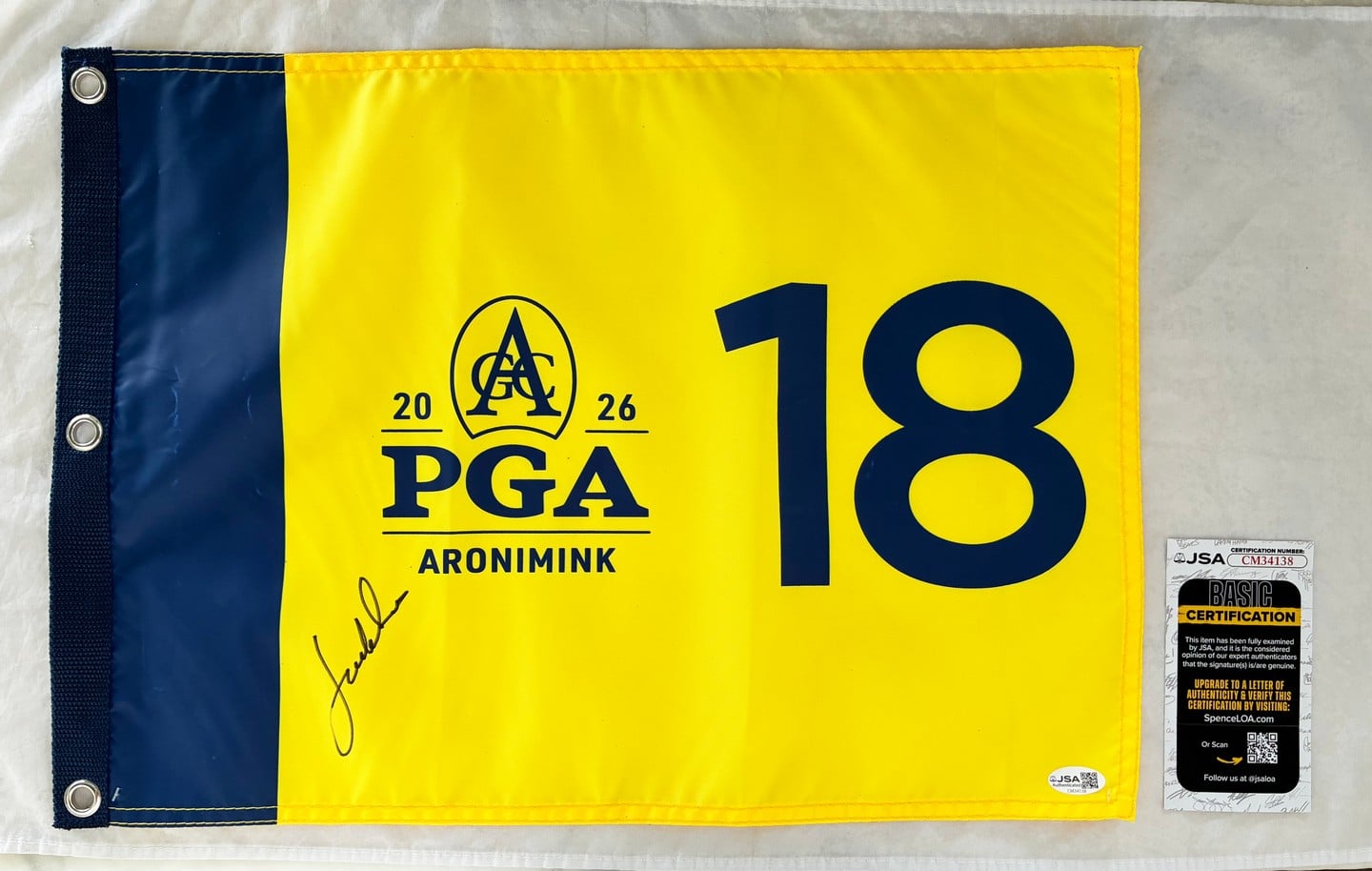Jordan Spieth Signed 2026 PGA Championship Flag JSA
