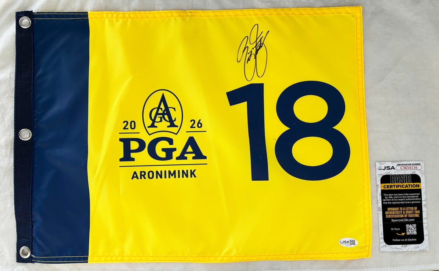 Rickie Fowler Signed 2026 PGA Championship Flag JSA 1