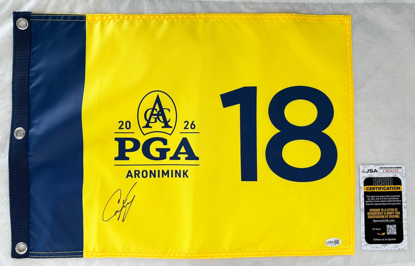 Cameron Young Signed 2026 PGA Championship Flag JSA 1