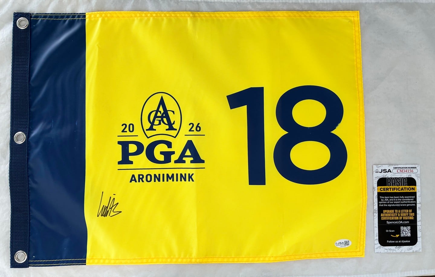 Ludvig Aberg Signed 2026 PGA Championship Flag JSA