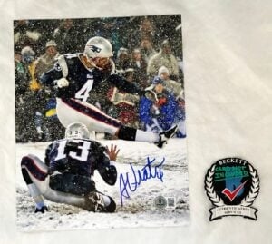 Adam Vinatieri Signed 8x10 Photo New England Patriots Beckett BAS 1