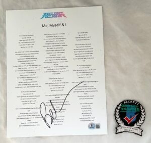 Bebe Rexha Signed Lyric Sheet Me Myself and I Beckett BAS