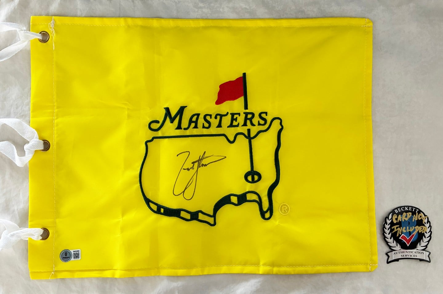Zach Johnson Signed Undated Masters Flag Beckett BAS