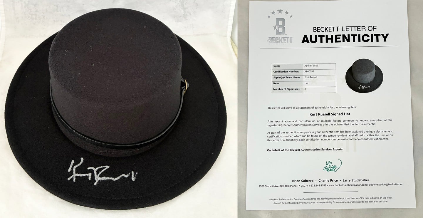 Kurt Russell Signed Hat Tombstone Wyatt Earp Beckett BAS