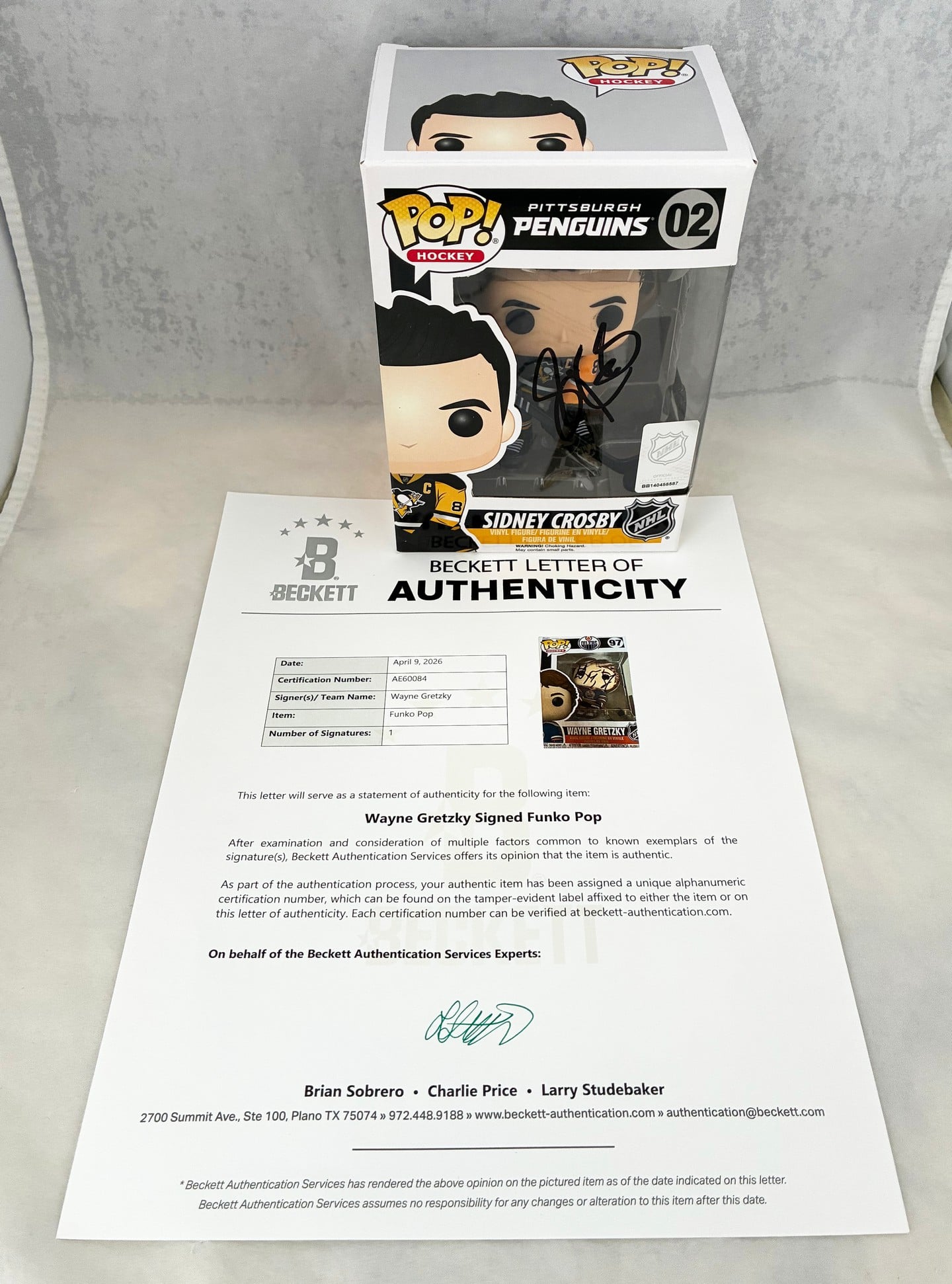 Sidney Crosby Signed Funko Pop Pittsburgh Penguins Beckett BAS