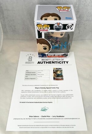 Wayne Gretzky Signed Funko Pop Edmonton Oilers Beckett BAS 2