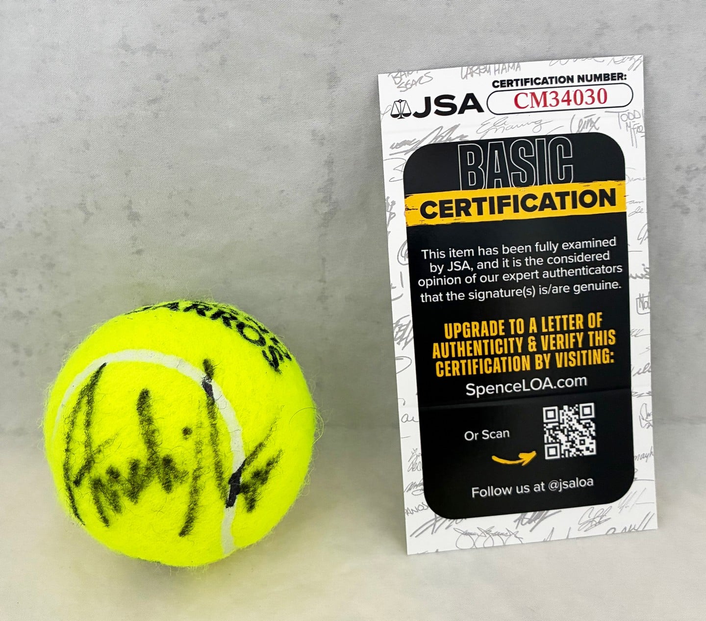 Andre Agassi Signed Tennis Ball Roland Garros JSA 1