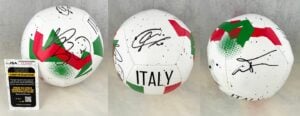 Francesco Totti Marco Materazzi Luca Toni Signed Soccer Ball Italy JSA