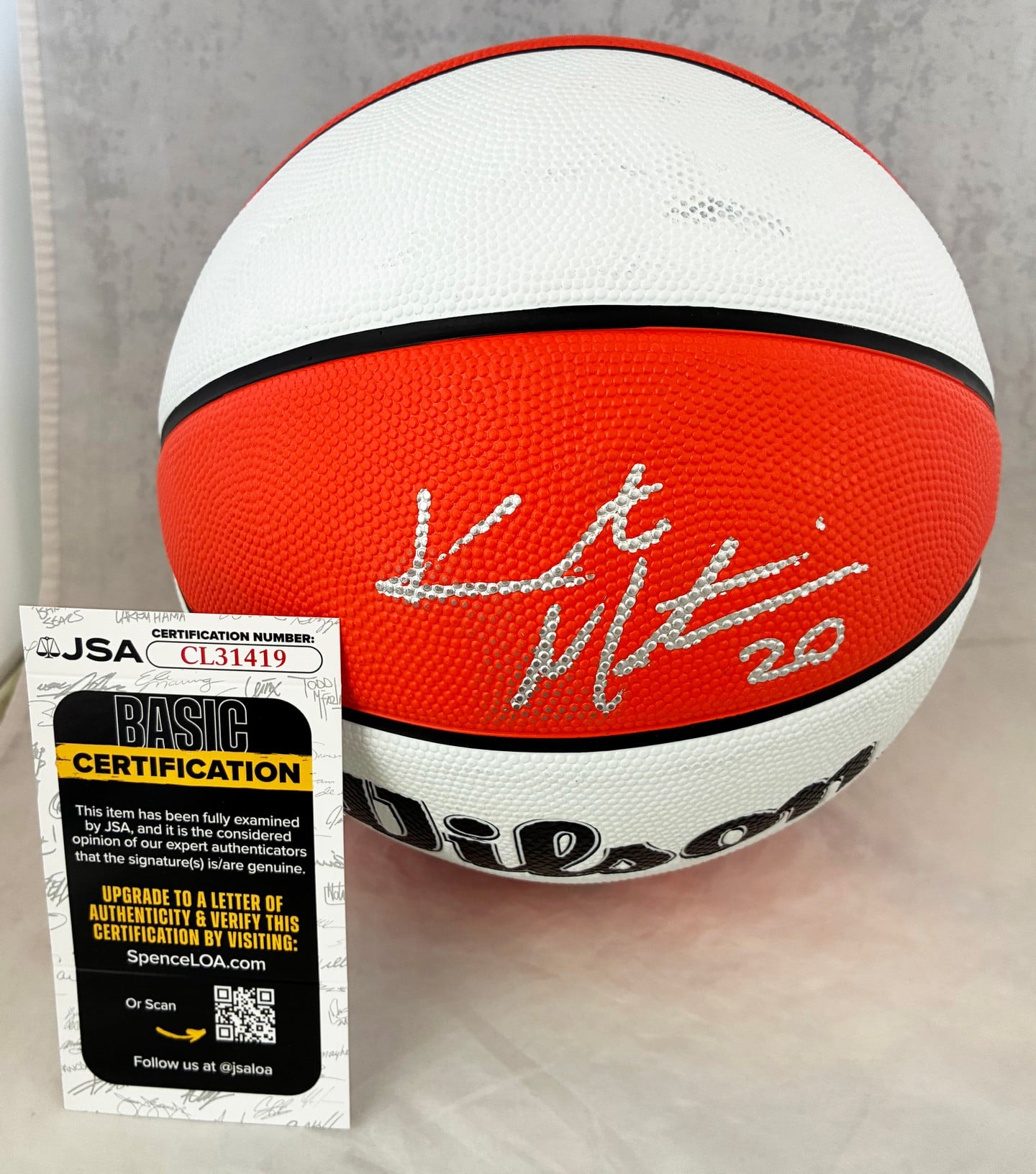 Kate Martin Signed Basketball WNBA Los Angeles Sparks JSA