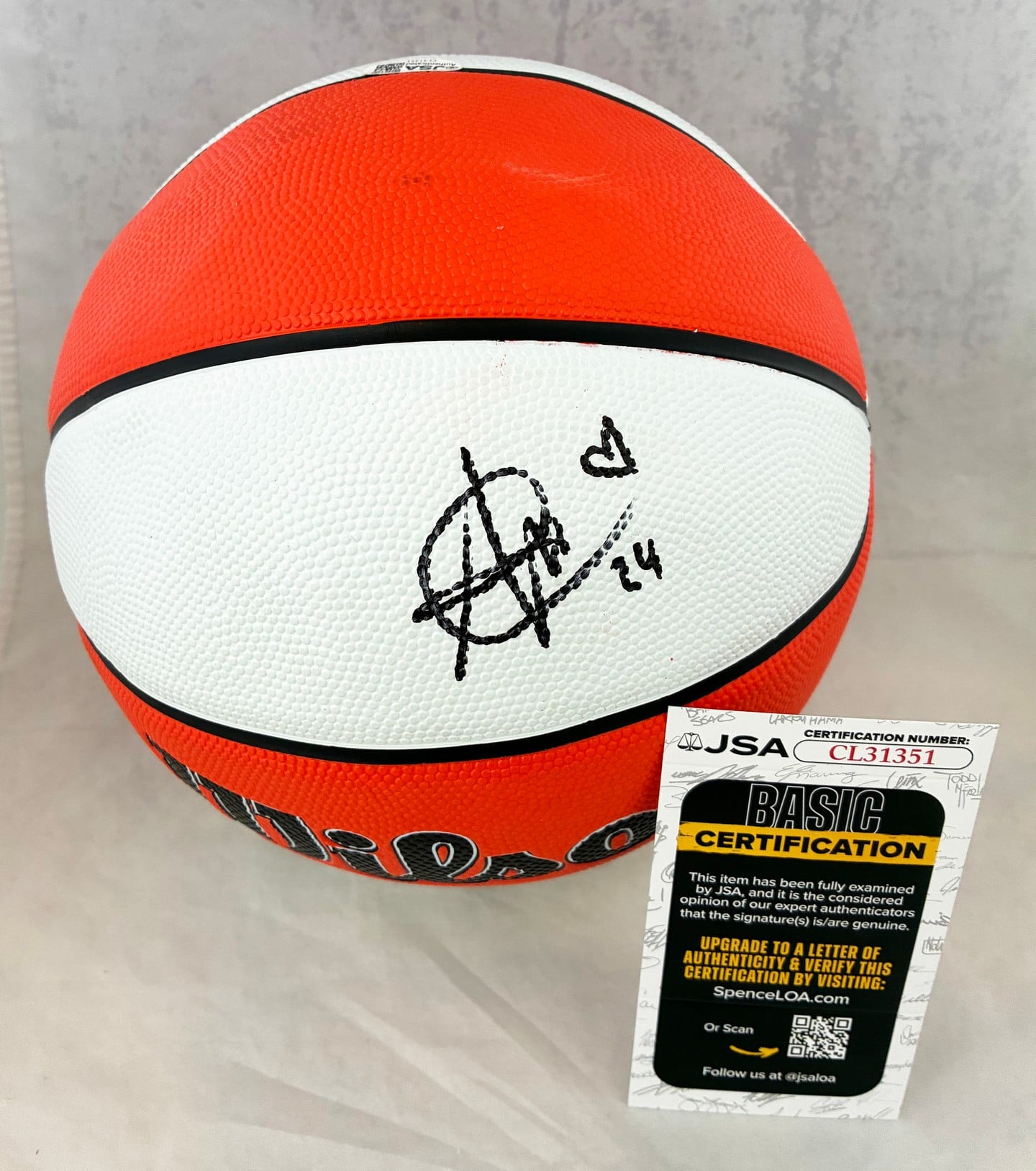 Aaliyah Edwards Signed Basketball WNBA Connecticut Sun JSA