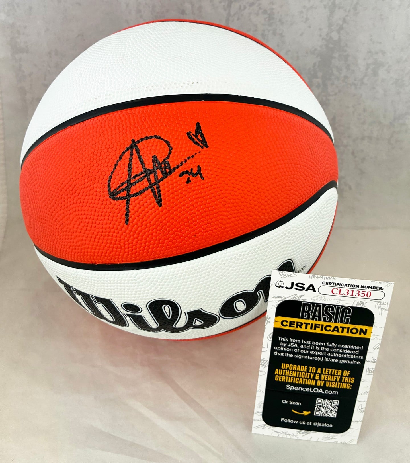Aaliyah Edwards Signed Basketball WNBA Connecticut Sun JSA 1