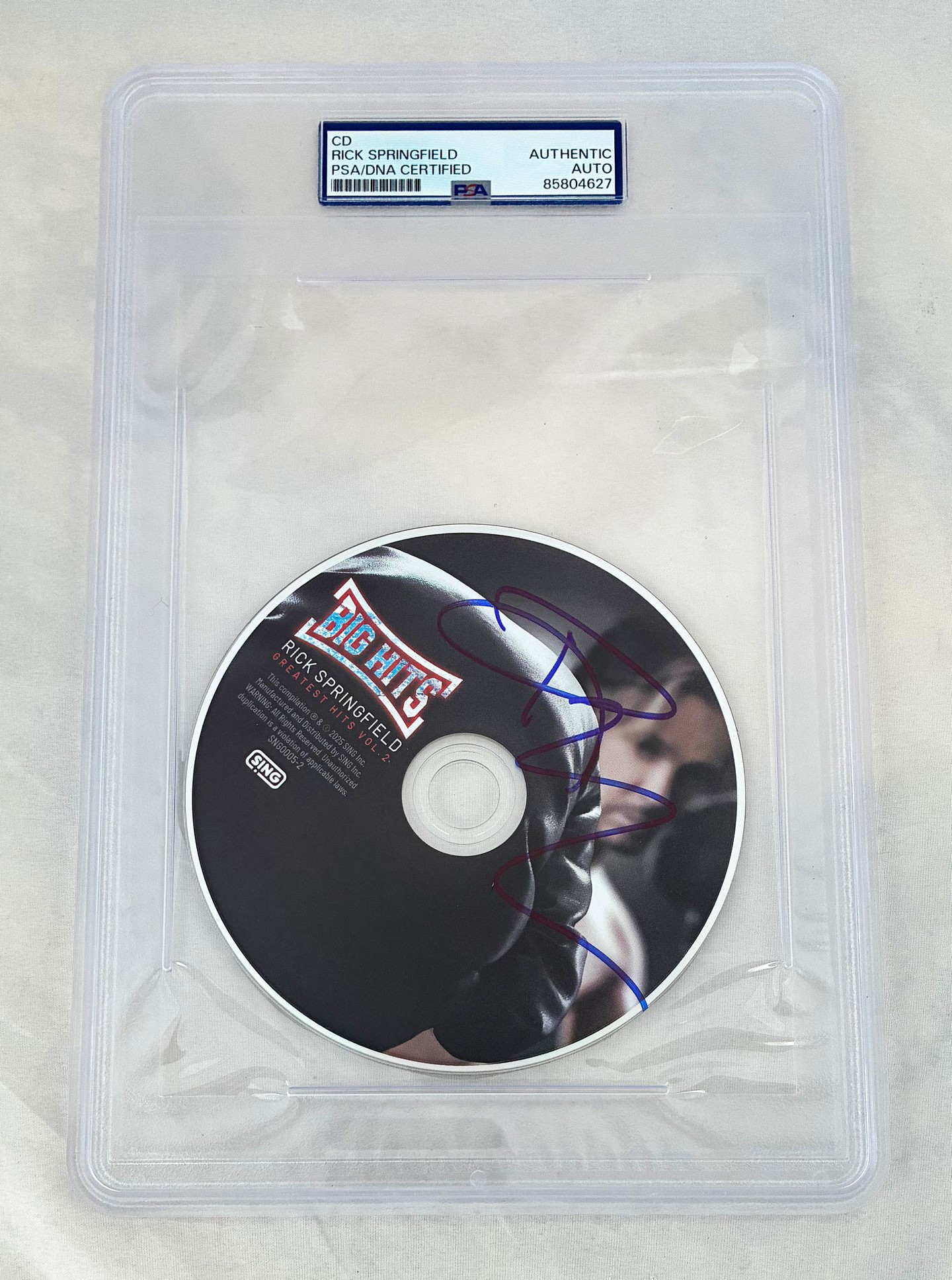 Rick Springfield Signed CD Big Hits PSA/DNA