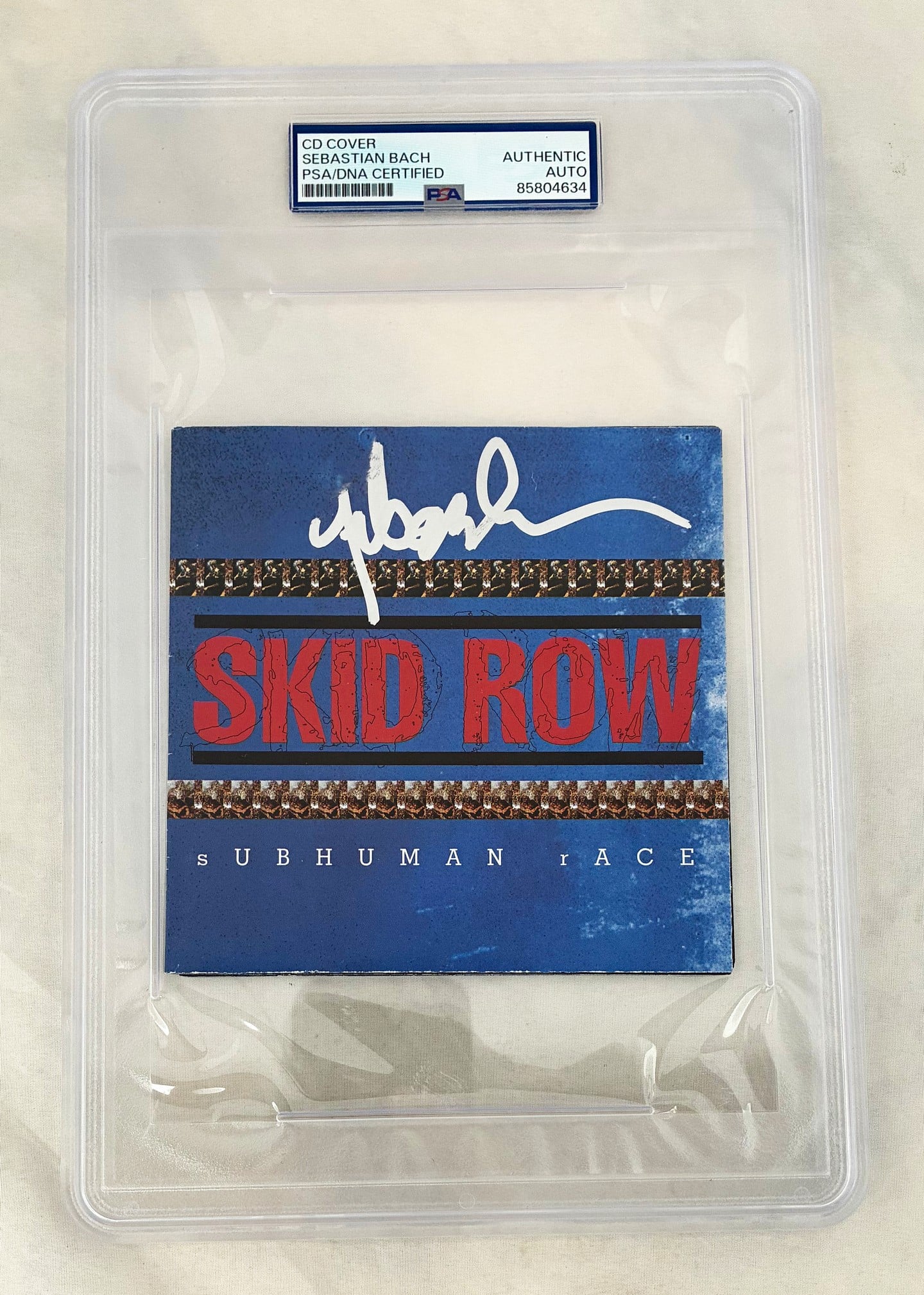 Sebastian Bach Signed CD Cover Subhuman Race PSA/DNA